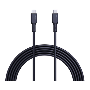 كابل أوكي 100 وات PD سيليكون من USB-C إلى USB-C طوله 1 متر SCC101 أسود