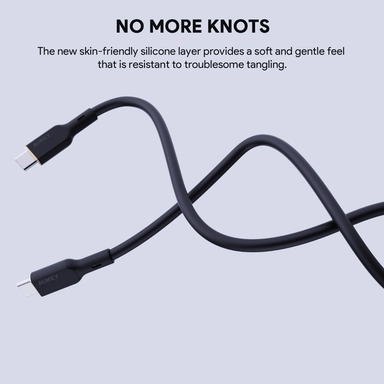 كابل أوكي 100 وات PD سيليكون من USB-C إلى USB-C طوله 1 متر SCC101 أسود