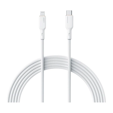 سلك شاحن أوكي سيلكون , USB-C To Lightning  ,  MFI  , بطول 1متر,أبيض