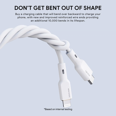 سلك شاحن أوكي سيلكون , USB-C To Lightning  ,  MFI  , بطول 1متر,أبيض