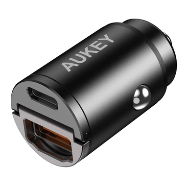 Aukey PD Nano Car Charger 30W 2-Port USB-A & USB-C A3 Black