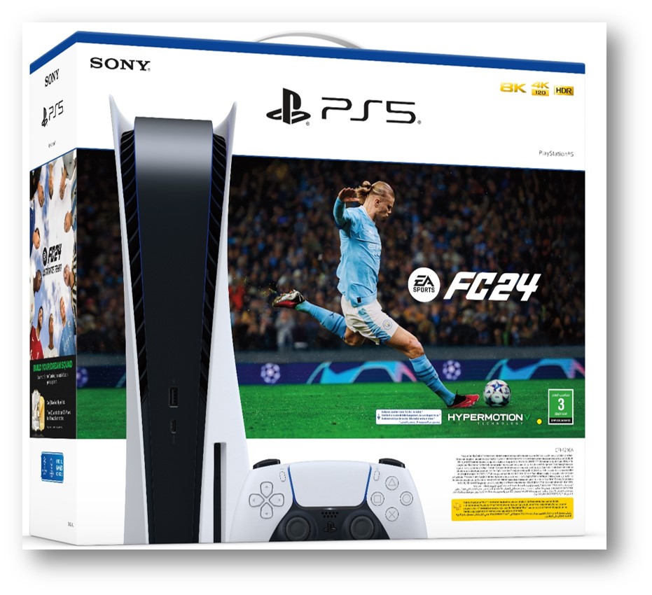 جهاز سوني بلايستيشن 5 جهاز اصدار بلو راي + حزمة EA FC24 Bundle