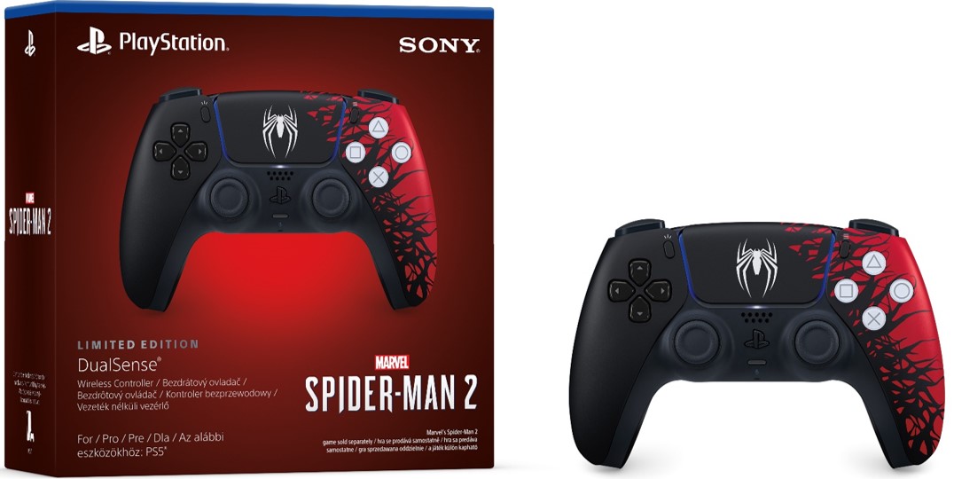Sony PS5 DualSense Wireless Controller Spider Man2 Red Black