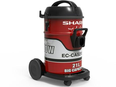 Sharp Drum Vacuum Cleaner 2100 Watts, 21 Liters, Red, EC-CAS2121-Z