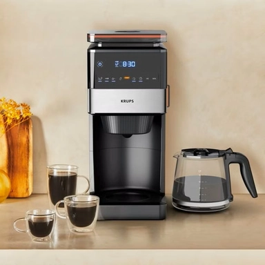 صانعة قهوة كروبس مع مطحنة 1.5 لتر اسود KM8428M0