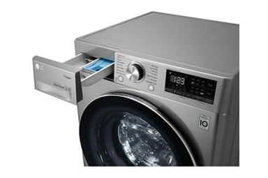 غسالة  LG اتوماتيك 9ك استيل فتحةامامية تنشيف 6 ك WSV0906XM