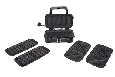Xper sandwich maker 1200 watt 3 * 1 granite surface, Black, XPST-780M