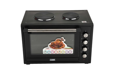 Xper electric oven 60 liters, and 2 burners, nonstick, grill, fan, XPO60L