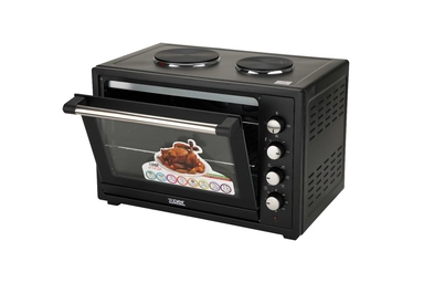 Xper electric oven 60 liters, and 2 burners, nonstick, grill, fan, XPO60L