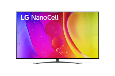 تلفزيون NanoCell من إل جي مقاس 55 بوصة من السلسلة NANO84، مع HDR (النطاق الديناميكي العالي) النشط 4K لتصميمات شاشة السينما والمزود بإمكانية الإعتام المحلي بتقنية AI ThinQ للتلفزيون الذكي بنظام التشغيل WebOS,55NANO846QA