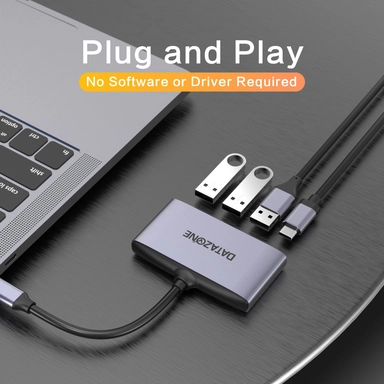 Datazone 4 in 1 USB-C  multi port Hub Super speed Grey
