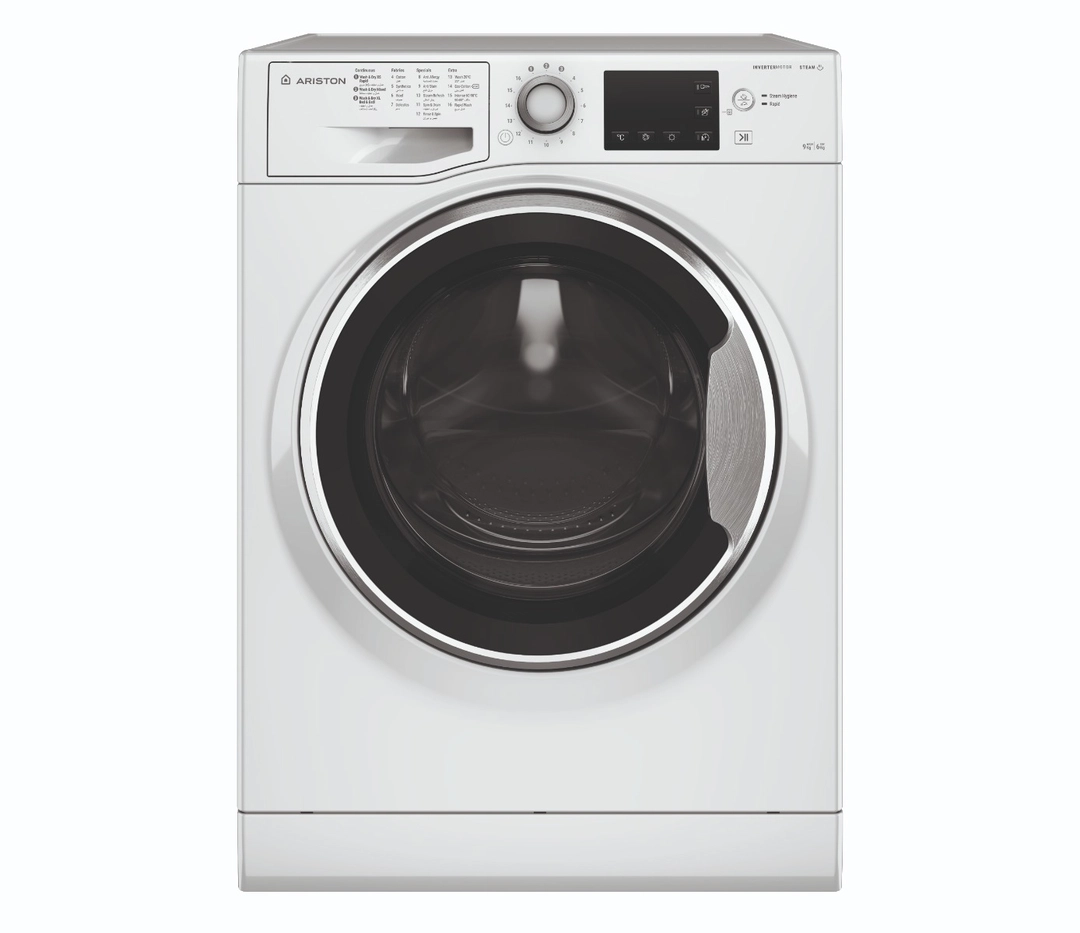 Ariston front loading ,washing ,machine 9 kg ,drying 6 kg, white, NDB96SEX6