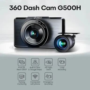 Botslab G500H 1440p QHD Car Dash Camera Black