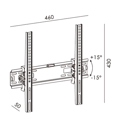 Fujistar TV Wall Mount Bracket, movable up and down, 26"-55", 25 kg, FB302