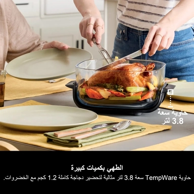 مقلاةNinjaالهوائية الزجاجية المحمولة4في1سعة 3.8لترFN101MEGY