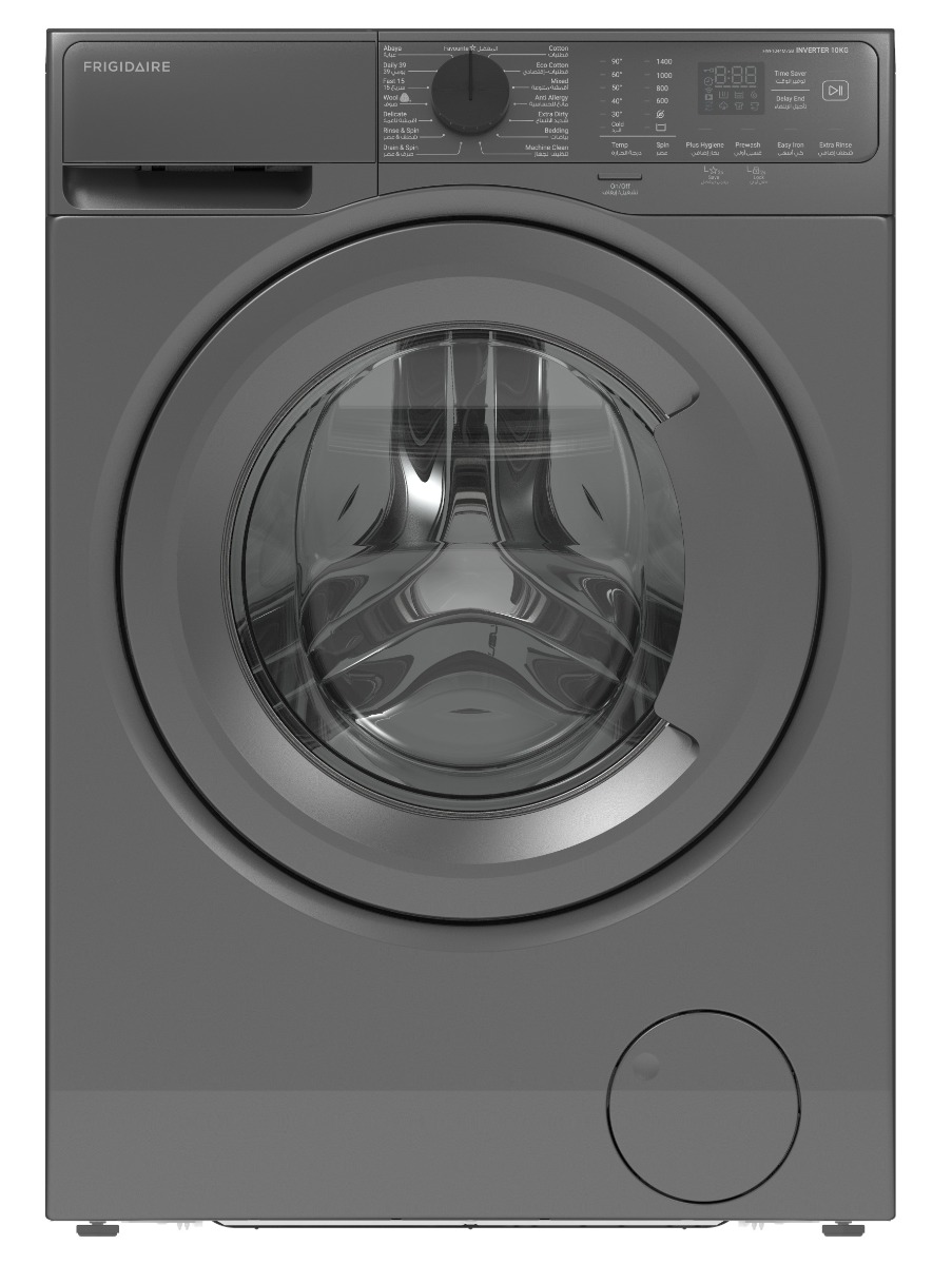 Frigidaire Front Load Washer 10 Kg, Inverte, Without Dryer, 15 Programs - Silver - FWF1044M7SB