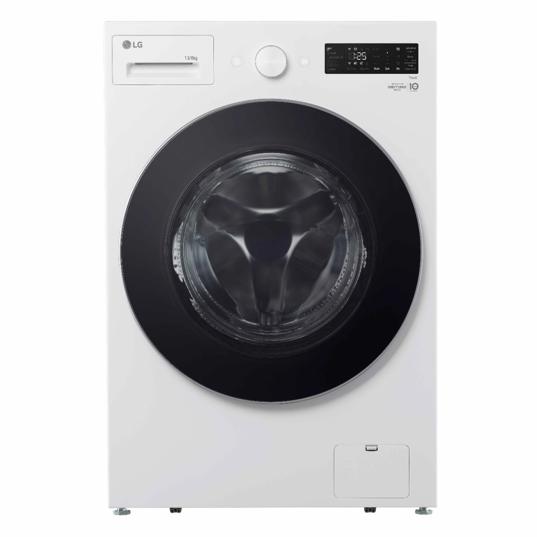 LG 13 kg Front Load Washing Machine, White, with Dryer, WSN1308WHT