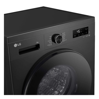 غسالة إل جي تحميل أمامي – إنفرتر، بدون نشافة، 9 كجم، 9 برامج، أسود – WFF0914MB