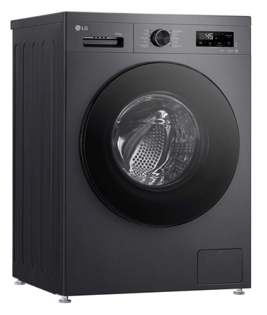 غسالة إل جي تحميل أمامي إنفرتر،مع نشافة 5 كجم، 9 كجم، 9 برامج، أسود - WSF0905MB