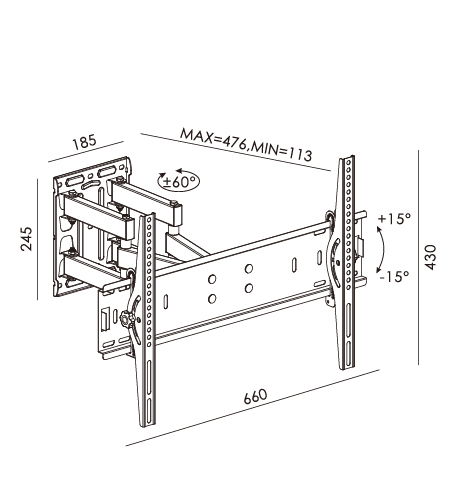 All directions TV top mount