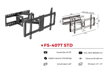 حامل جدارى فوجي ستار متحرك ج الاتجاهات 42-90" –55ك FS407TSTD