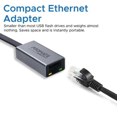 بروميت محول USB-C عالي السرعة إلى جيجابت إيثرنت أسود