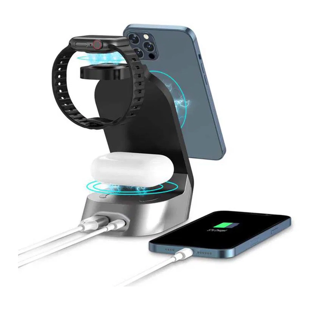 Green 4 in 1 Fast Wireless Charger 15W Black