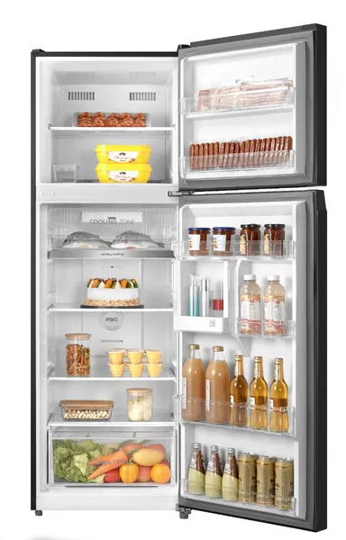 Toshiba Top Freezer Refrigerator 12 Feet, Glossy Gray, GR-RT468WE-PMU(49)