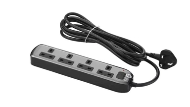 Green Home, Bundle Two Pieces, Extension Cords, 4 Socket, 3M, Black - Promo-GH-CE4S-3M