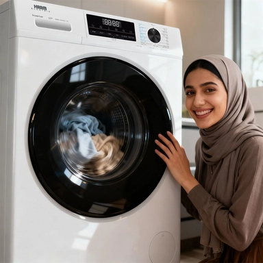 غسالة هام امامية 10 كيلو Inverter ابيض  HMFL10WH25INV