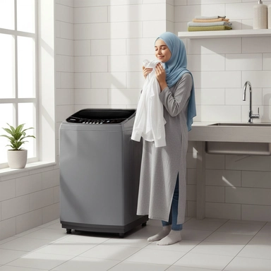 غسالة هام تعبئة علوية، 17كيلو، موتور انفرتر، غسيل بخار، فضي - HWM17S-25N