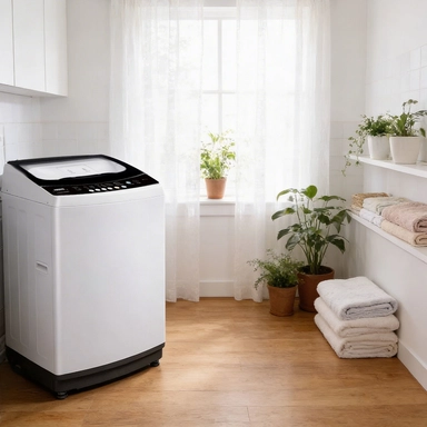 غسالة هام تعبئة علوية، 17كيلو، موتور انفرتر، غسيل بخار، ابيض - HWM17W-25N