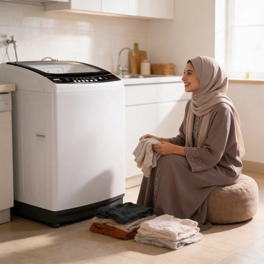 غسالة هام تعبئة علوية، 17كيلو، موتور انفرتر، غسيل بخار، ابيض - HWM17W-25N