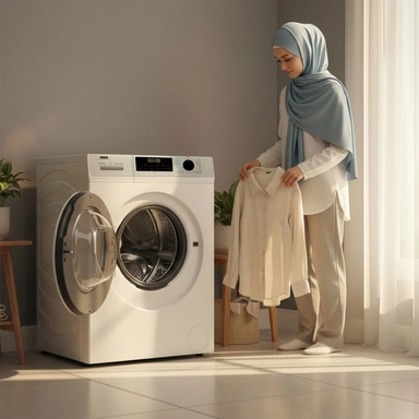 غسالة هام أمامية 8 كيلو Inverter أبيض  HMFL8WH25INV