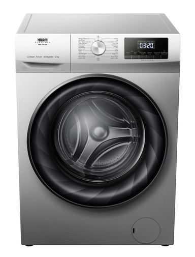 Haam Front Load Washing Machine 12 KG, Inverter, Silver, HMFL12S-22N