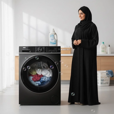 غسالة هام امامية 8 كيلو Inverter فضي غامق  HMFL8SH25INVHG