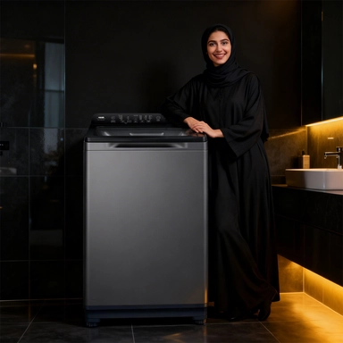 غسالة هام إنفرترتعبئة علوية، 10 كجم، 8 برامج، فضي غامق – HMTL10SH25INVBP