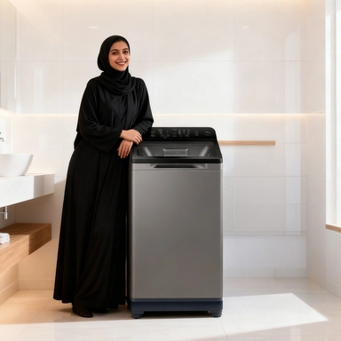 غسالة هام إنفرتر تعبئة علوية، 11 كجم، 8 برامج، فضي غامق – HMTL11SH25INVBP