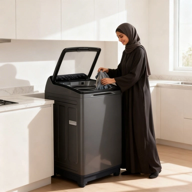 غسالة هام إنفرتر تعبئة علوية، 13 كجم، 8 برامج، فضي غامق – HMTL13SH25INVBP