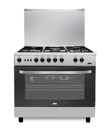 فرن هام 5 عيون غاز 55*80 استيل أمان كامل HM80GF-25