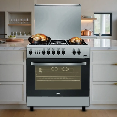 فرن هام 5 عيون غاز 55*80 استيل أمان كامل HM80GF-25