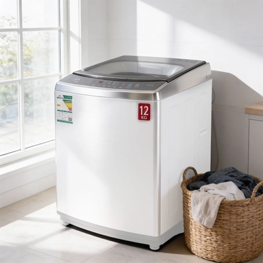 غسالة هام تعبئة علوية، 12 كيلو، أبيض - HWM12W-24N