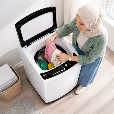 غسالة هام تعبئة علوية، 19 كيلو، موتور انفرتر، أبيض - HWM19W-24N