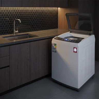 غسالة هام تعبئة علوية، 8 كيلو، أبيض - HWM8W-24N