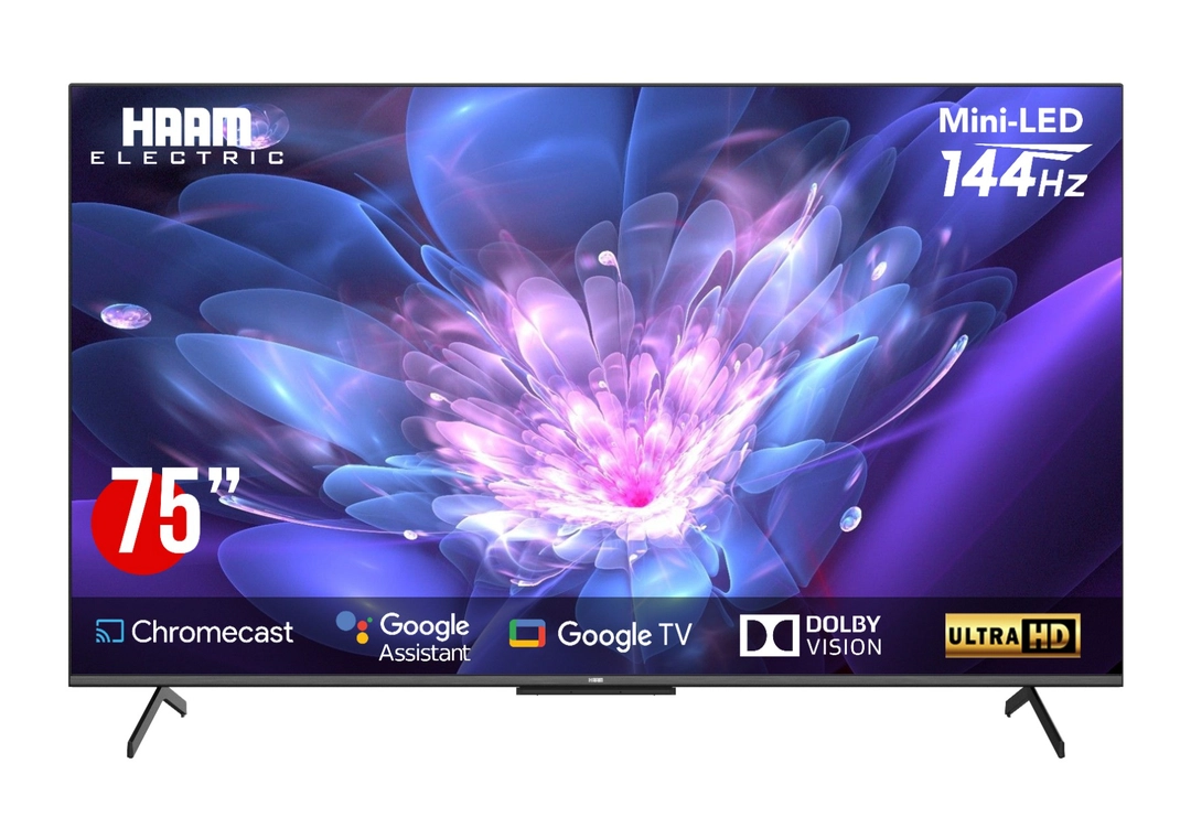 تلفزيون هام، 75 بوصة، 4K UHD، ذكي، Google TV، Mini LED، مع ريسيفر مدمج - MiHM75UH795KGO144H