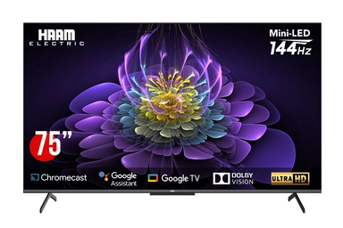 تلفزيون هام، 75 بوصة، 4K UHD، ذكي، Google TV، Mini LED، مع ريسيفر مدمج - MiHM75UH795KGO144H