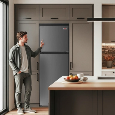 ثلاجة هام بابين، 11.7 قدم مكعب، ستيل - HM350SRF-O23