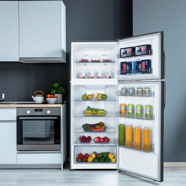 ثلاجة هام بابين، 14.9 قدم مكعب، ستيل - HM580SRF-O23