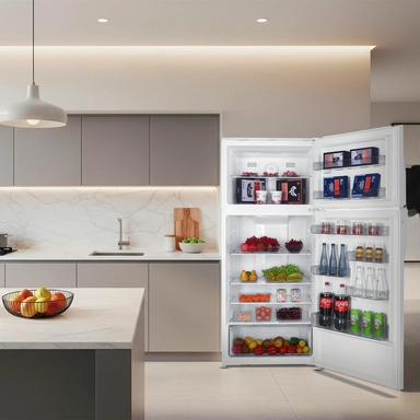 ثلاجة هام بابين، 18.6 قدم مكعب، إنفرتر، ابيض - HM680WRF-O23INV