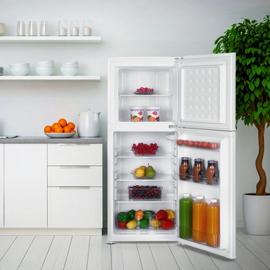 ثلاجة هام بابين، 4.9 قدم مكعب, بدون إنفرتر، ابيض - HM200WRF-O23DF